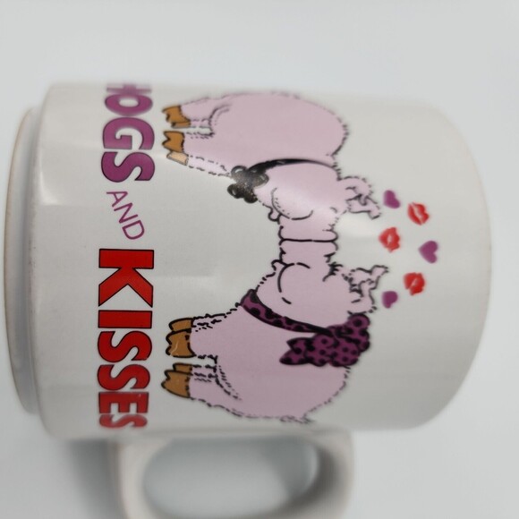 Vintage Russ Hogs And Kisses Vintage Coffee Mug Teacup Hot Chocolate - Picture 11 of 12